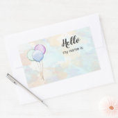 Sticker Rectangulaire Bonjour, Mon Nom Est Ballons De Parti (Enveloppe)