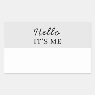 Sticker Rectangulaire Bonjour Mon Nom Est   Écriture Minimaliste Moderne
