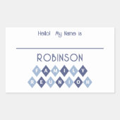 Sticker Rectangulaire Bonjour Mon nom est en écriture dans l'identificat (Devant)