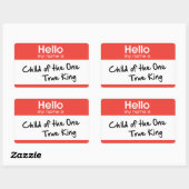 Sticker Rectangulaire Bonjour mon nom est : Enfant d'un seul vrai roi (Feuille)