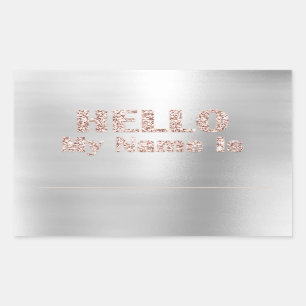 Sticker Rectangulaire Bonjour mon nom est gris de réunion de classe des