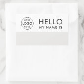 Sticker Rectangulaire Bonjour Mon Nom Est | Logo Personnalisé Moderne Mi (Sac)