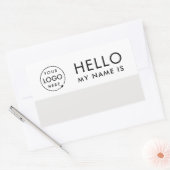 Sticker Rectangulaire Bonjour Mon Nom Est | Logo Personnalisé Moderne Mi (Enveloppe)
