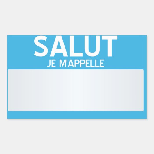 Sticker Rectangulaire Bonjour Mon Nom Est ... Personnalisable  (Devant)