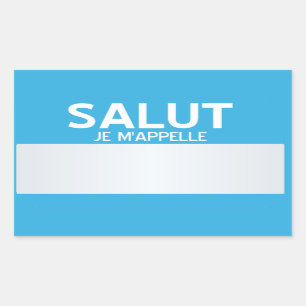 Sticker Rectangulaire Bonjour Mon Nom Est ... Personnalisable 