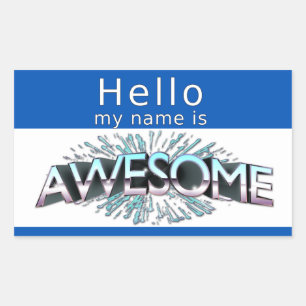 Sticker Rectangulaire Bonjour Mon Nom Est Super