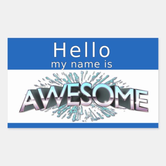 Sticker Rectangulaire Bonjour Mon Nom Est Super (Devant)