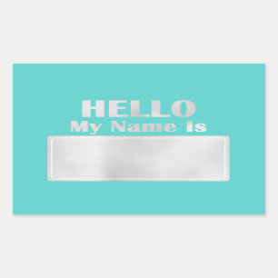 Sticker Rectangulaire Bonjour Mon Nom Est Tag Réunion Amis Réunion Mint