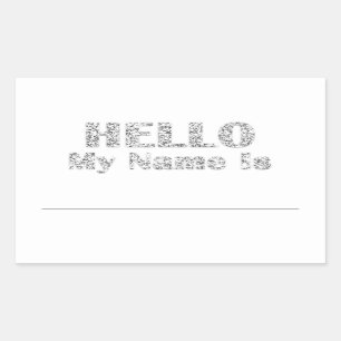 Sticker Rectangulaire Bonjour Mon Nom Est Tag Reunions Classe Meeting Ar