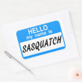 Sticker Rectangulaire Bonjour Nom Balise Sasquatch (Enveloppe)