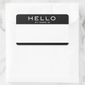 Sticker Rectangulaire BONJOUR Personnalisable MON NOM EST Nom Balises St (Sac)