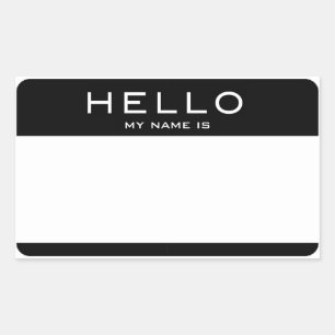 Sticker Rectangulaire BONJOUR Personnalisable MON NOM EST Nom Balises St