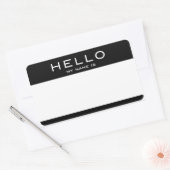 Sticker Rectangulaire BONJOUR Personnalisable MON NOM EST Nom Balises St (Enveloppe)