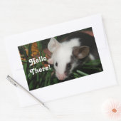 Sticker Rectangulaire Bonjour souris (Enveloppe)