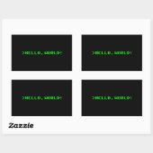 Sticker Rectangulaire Bonjour World Computer Programming (Feuille)