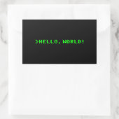 Sticker Rectangulaire Bonjour World Computer Programming (Sac)