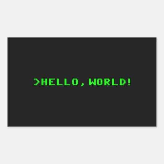 Sticker Rectangulaire Bonjour World Computer Programming (Devant)