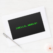 Sticker Rectangulaire Bonjour World Computer Programming (Enveloppe)
