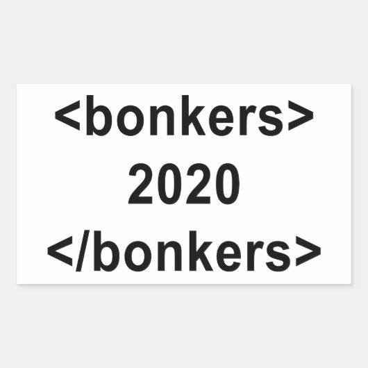 Sticker Rectangulaire Bonkers 2020 (Devant)