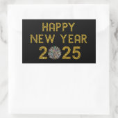 Sticker Rectangulaire Bonne année 2025 (Sac)
