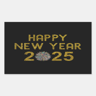 Sticker Rectangulaire Bonne année 2025