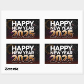 Sticker Rectangulaire Bonne année 2025 (Feuille)