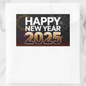 Sticker Rectangulaire Bonne année 2025 (Sac)