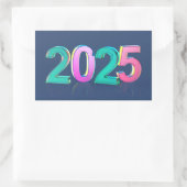 Sticker Rectangulaire Bonne année 2025 (Sac)