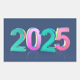 Sticker Rectangulaire Bonne année 2025