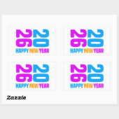 Sticker Rectangulaire Bonne année 2026-34568 (Feuille)