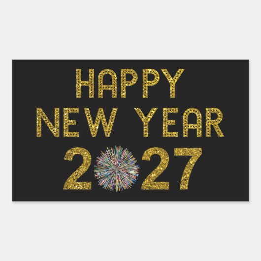 Sticker Rectangulaire Bonne année 2027 (Devant)