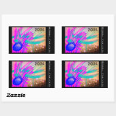 Sticker Rectangulaire Bonne année - Pré au coucher du soleil (Feuille)