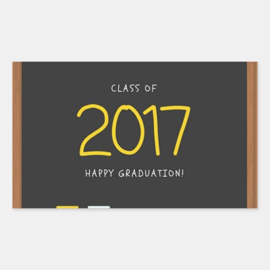 Sticker Rectangulaire Bonne classe de Graduation 2017 ! (Devant)