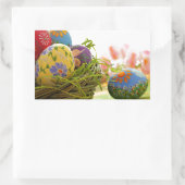 Sticker Rectangulaire Bonne conception de Pâques (Sac)