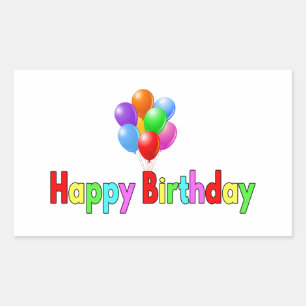 Sticker Rectangulaire Bonne fête d'anniversaire