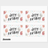 Sticker Rectangulaire Bonne fête d'anniversaire (Feuille)