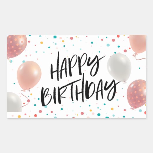 Sticker Rectangulaire Bonne fête d'anniversaire (Devant)