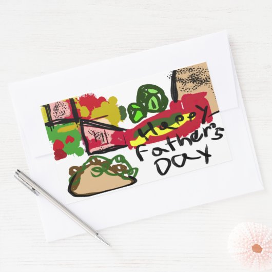 Sticker Rectangulaire Bonne Fête des pères (Enveloppe)