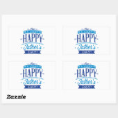 Sticker Rectangulaire Bonne fête des pères (Feuille)