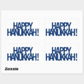 Sticker Rectangulaire Bonne Hanoukka (Feuille)