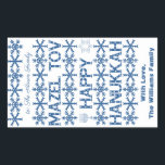 Sticker Rectangulaire Bonne Hanoukka Mazel Tov Star de David Menorah<br><div class="desc">Happy Hanoukka Mazel Tov Star de David Menorah Bougies Flammes de neige Motif Bleu et blanc Élégant Rectangle Cadeau Stickers pour Hanoukka Cadeaux et Wits chauds Hébreu Festival de lumière Fête juive Saison,  nom personnalisé</div>