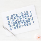Sticker Rectangulaire Bonne Hanoukka Mazel Tov Star de David Menorah (Enveloppe)