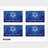 Sticker Rectangulaire Bonne Hanoukka Star de David (Feuille)
