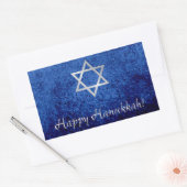 Sticker Rectangulaire Bonne Hanoukka Star de David (Enveloppe)