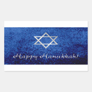 Sticker Rectangulaire Bonne Hanoukka Star de David