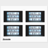 Sticker Rectangulaire Bonne journée (Feuille)