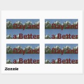 Sticker Rectangulaire Bonne journée et meilleur art nocturne (Feuille)