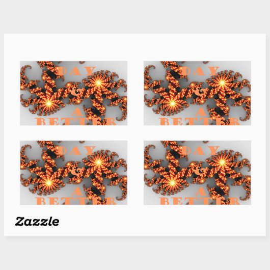 Sticker Rectangulaire Bonne journée et meilleure nuit (Feuille)