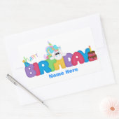 Sticker Rectangulaire Bonne licorne d'anniversaire (personnalisée) (Enveloppe)