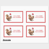 Sticker Rectangulaire Bonne NOMBRE Vacances d'écureuil de Noël (Feuille)